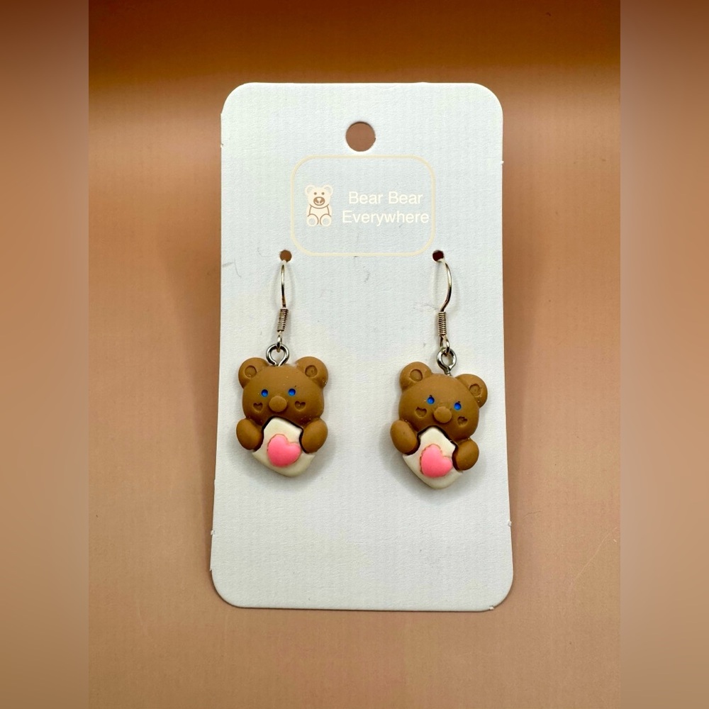 Handmade Cute Bear Earrings